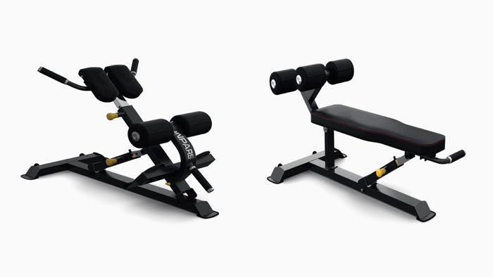 نیمکت‌های کرانچ شکم و فیله کمر (Crunch & Hyperextension Benches)