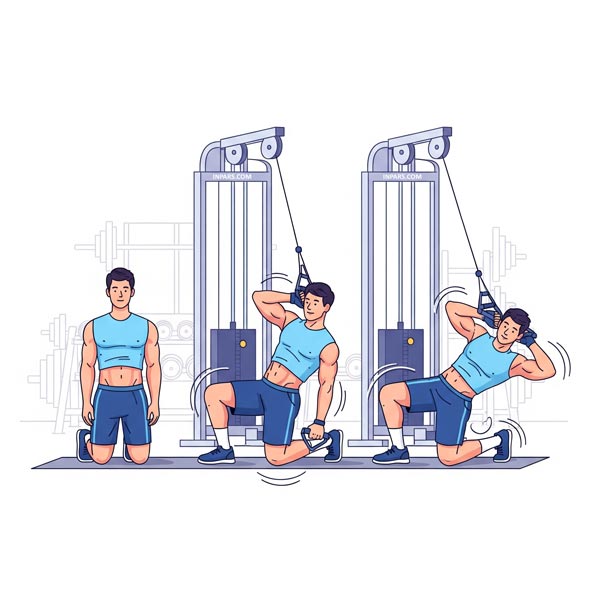 دستگاه سیمکش (Cable Machine - برای کرانچ شکم و پهلو)