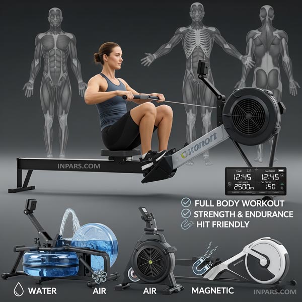 3. روئینگ (Rowing Machine)؛ دستگاهی برای شبیه‌سازی قایقرانی و تقویت کل بدن