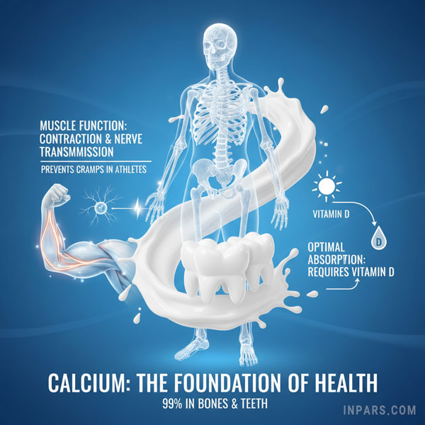 کلسیم (Calcium): انقباض عضلانی و تراکم استخوان