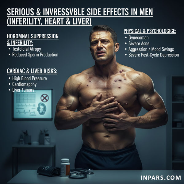 عوارض جدی و جبران ناپذیر در مردان (ناباروری، قلب و کبد)