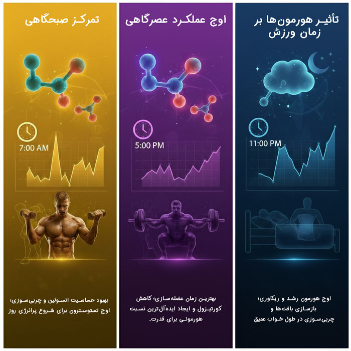 تأثیر هورمون‌ها بر زمان ورزش